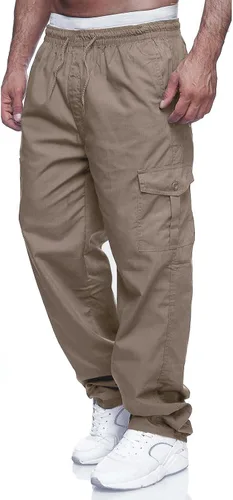 Vista 10 de THWEI Pantalones cargo para hombre, casuales, con cordón, atléticos, jogger, deportivos, pantalones para exteriores Verde militar