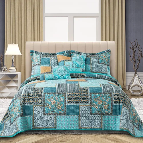 Vista 34 de VAPUTAR Juego de ropa de cama de edredón de 100 % algodón, tamaño Queen