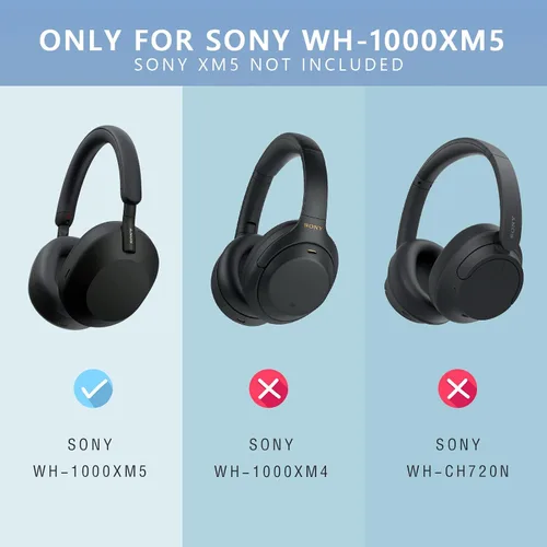Vista 2 de Funda de silicona para Sony WH-1000XM5, Sony xm5 Wireless Headphones Funda protectora, color verde cactus
