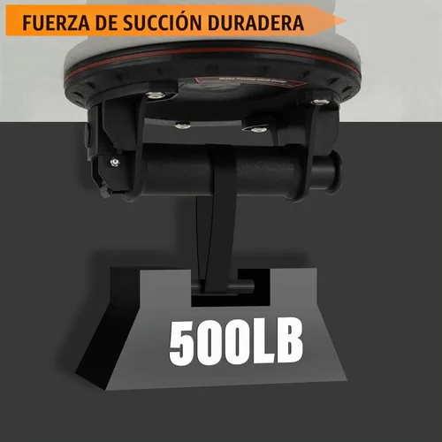 Vista 5 de Ventosas de vacío de 8 pulgadas resistentes para levantar vidrio grande, elevador de ventosa industrial con asa, capacidad de carga de 500 libras
