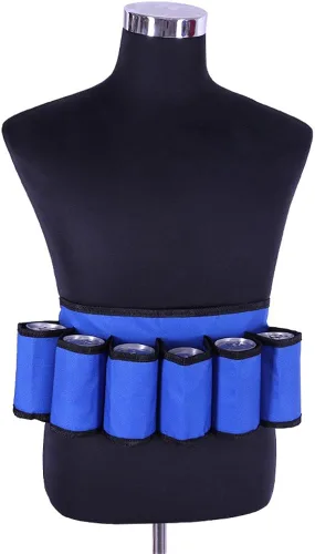 Vista 2 de Cinturón de cerveza 6 unidades de funda ajustable de lona botella cintura Pack