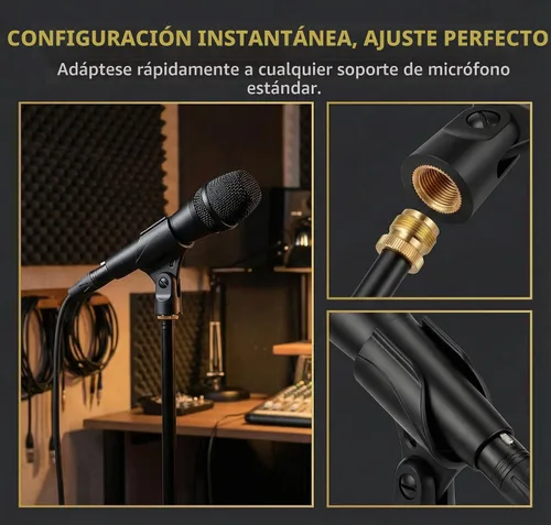 Vista 8 de Soporte universal para clip de micrófono, viene con adaptador de tornillo macho de 5/8 pulgadas a hembra de 3/8 pulgadas adecuado para micrófonos