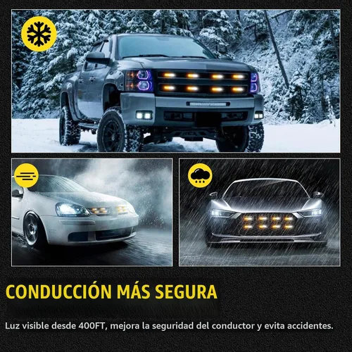 Vista 4 de Luces estroboscópicas de rejilla LED con interruptor de 9 teclas, 20 modos de parpadeo, montaje en superficie, barra de luz de emergencia mini de 12