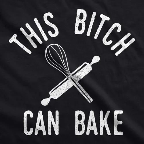 Vista 2 de Crazy Dog T-Shirts This Bitch Can Bake Cookout Delantal de cocina con dulces divertidos postres