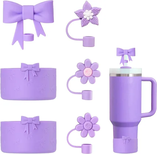 Vista 8 de Stanley - Juego de accesorios para vasos que incluye 4 fundas de silicona para popotes Stanley Cup de 0.394 in/0.4 pulgadas, 2 botas de lazo