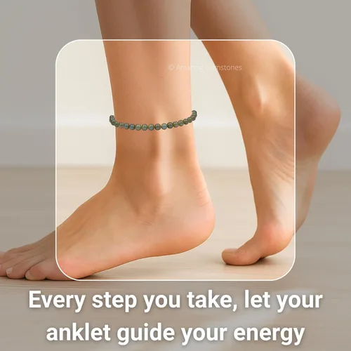 Vista 83 de Amazing Gemstone Crystal Anklet Ankle Bracelets for Women - Waterproof Beaded Healing Crystal Anklets, Plus Size Chakra Gemstone Bead Anklet