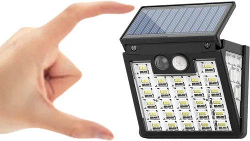 Vista 9 de Luces solares impermeables IP65 para exteriores, 3 modos de luces solares con sensor de movimiento, luz solar LED para escaleras al aire libre
