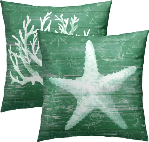 Vista 23 de Juego de 2 fundas de almohada rústicas de 16 x 16 pulgadas / 16.0 x 16.0 in., juego de 2 fundas de almohada cuadradas de algodón con diseño