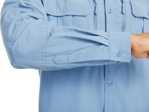 Vista 6 de TACVASEN Camisas tácticas para hombre, de secado rápido, protección UV, transpirable, manga larga, senderismo, pesca, botones