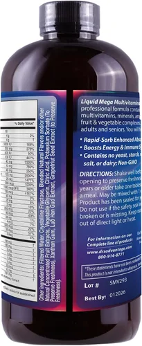 Vista 4 de Líquido Mega de suplementos multivitamínicos & Minerales 16oz. [Salud y belleza]