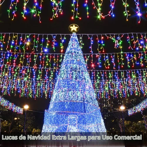 Vista 5 de JXLEDAYY Luces de Navidad superlargas de 1280 luces LED de 131 pies con 240 caídas, enchufables, con 8 modos de decoración de Navidad, para Multi