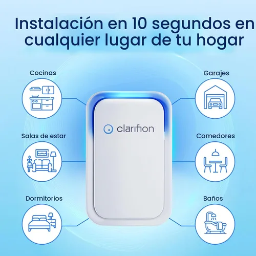 Vista 5 de Clarifion - Ionizadores de aire para el hogar (paquete de 3), sistema de filtración de iones negativos, ambientador de aire silencioso