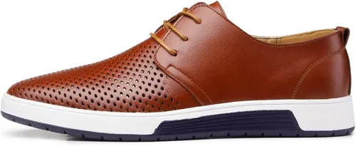 Vista 5 de BSROT Zapatos Oxford casuales para hombre, zapatos de vestir con cordones, cómodos zapatos deportivos de moda