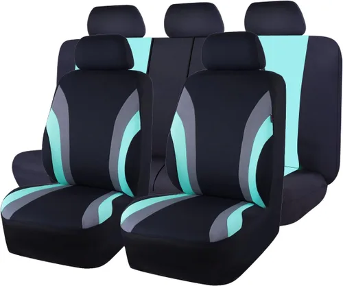 Vista 9 de CAR PASS Line Rider Sporty Cloth 11PCS Asiento de coche cubierta de ajuste universal -100% transpirable con 5 mm de esponja compuesta