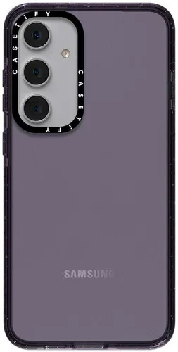 Vista 27 de CASETiFY Funda de impacto para Galaxy S22+ - Adhesivo Aries Moross, color negro transparente