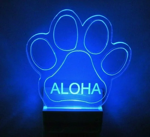 Vista 9 de Luz nocturna con estampado de patas, multicolor con enchufe LED, ultra delgada y suave al tacto, con sensor inteligente del atardecer al amanecer