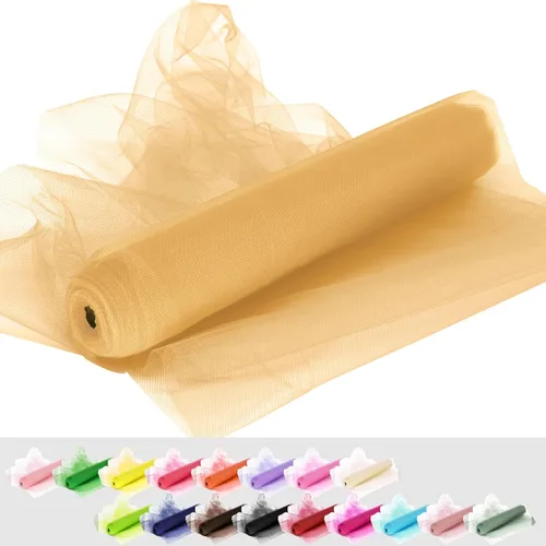 Vista 66 de Rollos de tela de tul, 54 pulgadas por 10 yardas (30 pies), cinta de tul para decoración de fiestas de boda, rollo de tela transparente en bobina