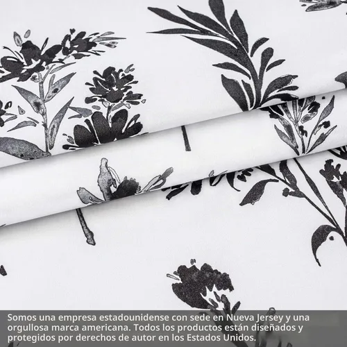 Vista 3 de DriftAway Sylvia - Cortina opaca con aislamiento térmico y estampado de acuarela, con estampado de hierbas botánicas florales, bolsillo para barra