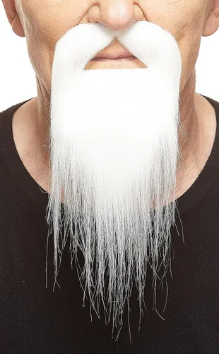 Vista 10 de Mustaches Autoadhesivo, novedoso, barba falsa de cola de pato larga, pelo facial falso, accesorio de disfraz para adultos, color negro