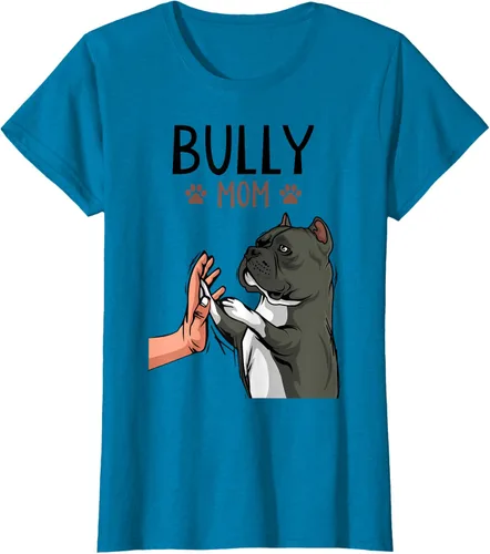 Vista 79 de American Bully Mom Cute Dog Mama Camiseta divertida para mujer, Blanco, S