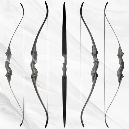 Vista 6 de Arco recurvo cazador negro de 60 pulgadas, 20-60 libras, arco de desmontaje