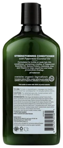 Vista 2 de Avalon Organics Acondicionador fortalecedor de menta, 11 oz