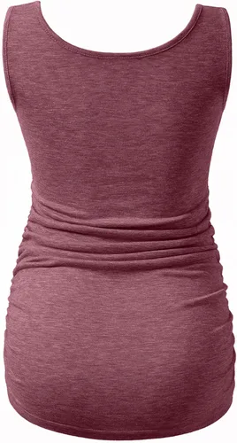 Vista 2 de Camisetas sin mangas de maternidad para mujer, fruncidas, sin mangas, básicas, camisa de maternidad, chaleco de embarazo