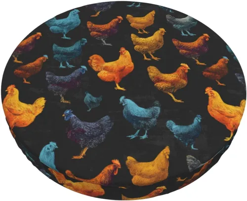 Vista 16 de Ouqiuwa Fundas redondas y lavables para taburetes de bar de baloncesto, 12 pulgadas