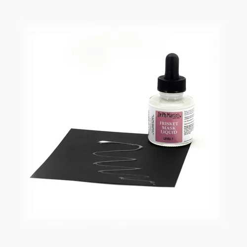 Vista 2 de Dr. Ph. Martin's Frisket Mask Liquid (Nivel 1) Líquido de enmascaramiento, 1.0 oz, transparente, 1 botella