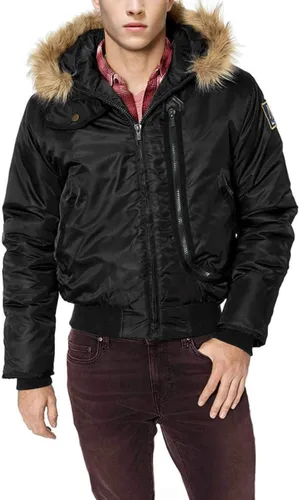 Vista 3 de GN Luciano - Chaqueta térmica acolchada con capucha para hombre