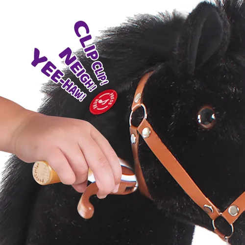 Vista 3 de PonyCycle Caballo de paseo para niños pequeños de 3 a 4 años con freno, sin batería (30 pulgadas de altura/tamaño 3 modelo clásico U) poni mecánico