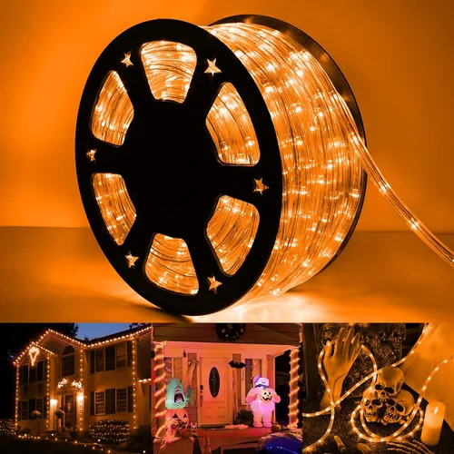 Vista 12 de Serie de luces LED de 50 pies con 360 luces LED, tubo flexible conectable con 8 modos, iluminación LED a prueba de agua para interiores