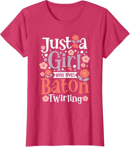 Vista 13 de A Girl Who Loves Baton Twirling - Camiseta de giro Majorette Twirler, Negro