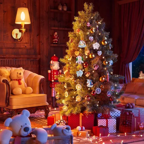 Vista 7 de Adorno Personalizado de Primera Navidad para Niña 2024 - Adorno de Primera Navidad de Resina para Niñas, Regalos Personalizados para Recién Nacidas