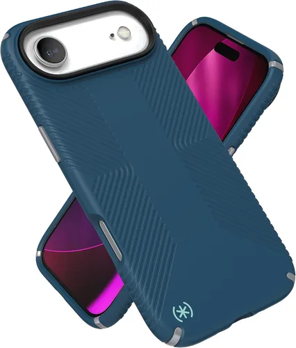 Vista 21 de Speck PRESIDIO2 PRO - Funda para iPhone 17, compatible con MagSafe, funda protectora delgada, color negro/gris pizarra/blanco