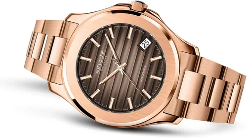 Vista 5 de Agelocer Reloj luminoso de lujo para hombre, con esfera de degradado, correa de acero, resistente al agua, a la moda