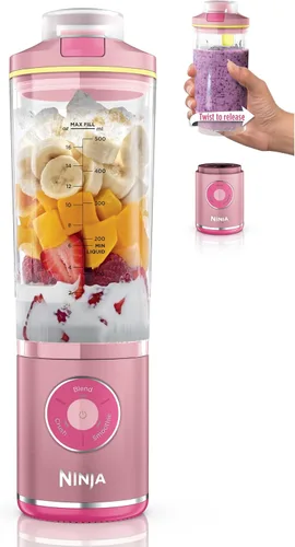 Vista 20 de Ninja Blast Max, licuadora portátil + Twist & Go, batido personal, mezcla, trituración de hielo, 3 programas, inalámbrico, recipiente extraíble