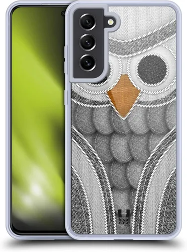 Vista 10 de Head Case Designs Blue Owl Patchwork Gel Case [Military Grade Protection] Compatible with Samsung Galaxy S21 FE 5G and Compatible with MagSafe