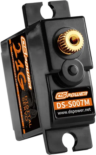 Vista 3 de 2 piezas de servo digital mini 21G, kit de motor de servos micro RC de engranaje de dirección de metal completo con cuerno de servo de 25T