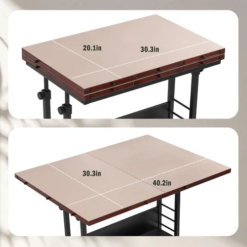 Vista 7 de Tektalk Tabla de rompecabezas plegable de 2000 piezas con ajuste de altura, mesa de rompecabezas con 2 cubiertas de fieltro y 8 bandejas/cajones