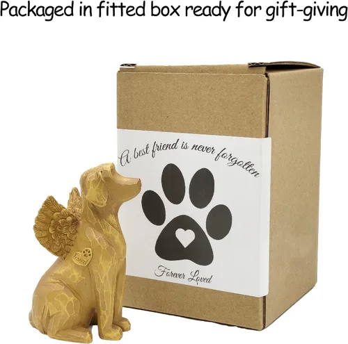 Vista 7 de Figura conmemorativa de ángel para la pérdida de perro, regalo de duelo de mascotas con puente arcoíris, regalo para mamá
