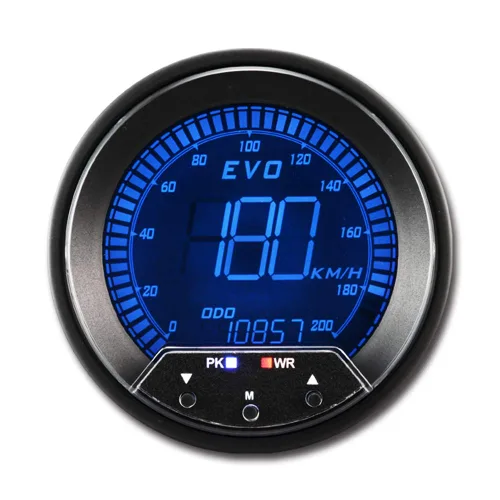 Vista 10 de MOTOR METER RACING Serie EVO 85mm 3-3/8" Velocímetro GPS Digital de 200 MPH LED Azul Rojo Blanco Verde Retroiluminación Función de Advertencia