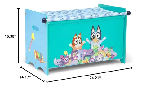 Vista 6 de Delta Children – Caja de juguetes Bluey con tapa de tela retráctil