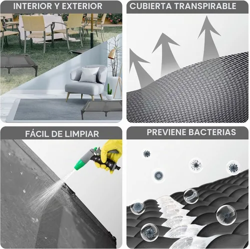 Vista 4 de suddus Funda de repuesto para cama elevada para perro, cama elevada para perro, a prueba de mordidas, fácil de limpiar, cama elevada transpirable
