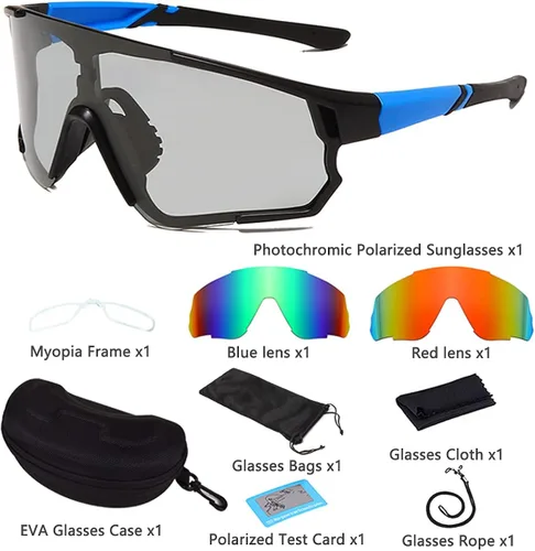 Vista 7 de Gafas de sol fotocromáticas para hombres y mujeres polarizadas para ciclismo protección UV pesca deportes bicicleta gafas