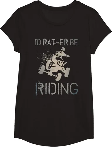 Vista 5 de Camiseta gráfica I'd Rather Be Riding ATV Quad Racing Rider de 4 ruedas, Negro
