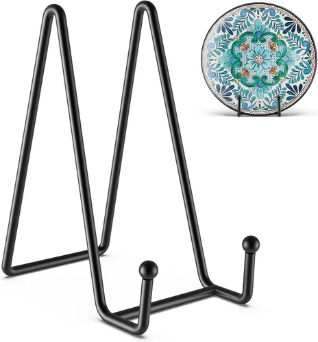 Vista 8 de HONGYUTAI Paquete de 3 soportes de placa de 3 pulgadas para exhibición de imágenes - Pequeño soporte de mesa, soportes decorativos de marco metálico