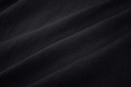 Vista 4 de Xenuay Camisas guayabera de algodón y lino para hombre, camisa de manga larga con botones