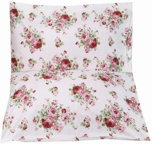 Vista 5 de Paquete de 2 fundas de almohada de algodón con diseño de flores para cabello y piel, 600 hilos, fundas de almohada Queen con cierre de sobre