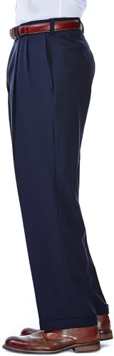 Vista 2 de Haggar E Clo Repreve Stria Classic Fit - Pantalón de vestir plisado frontal para hombre
